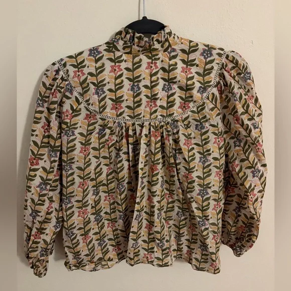 TUCKERNUCK MAREA Marigold Georgia Blouse Size XS Cotton Floral - Picture 10 of 10